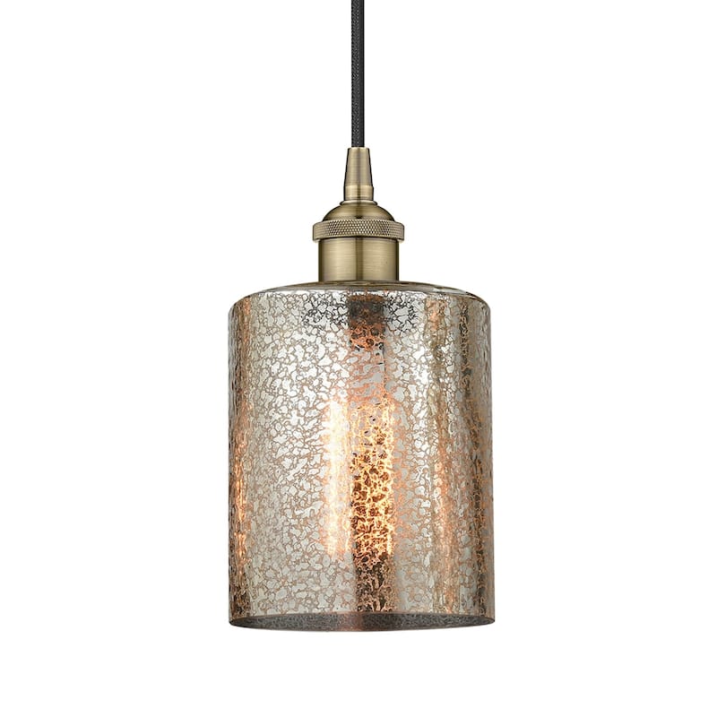 Innovations Lighting 616-1P-10-5 Cobbleskill Pendant Cobbleskill 5" - Antique Brass / Mercury