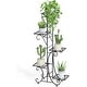 preview thumbnail 2 of 4, Tall Plant Stand 5 Tiered Iron Plant Shelf Garden Display Rack Indoor Outdoor