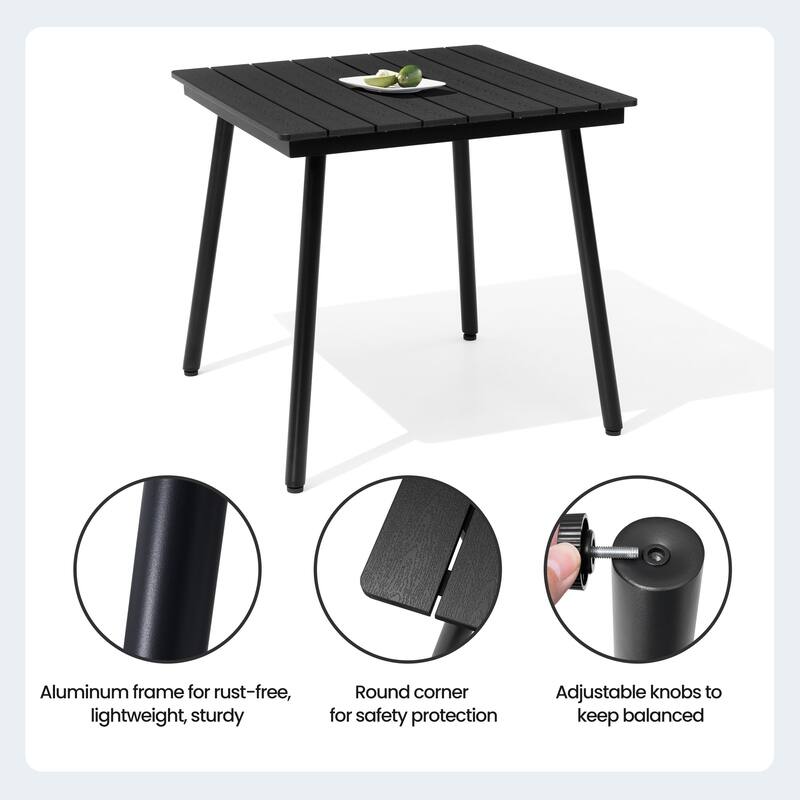 Outdoor Dining Furniture Rectangular Dining Table with Umbrella Hole