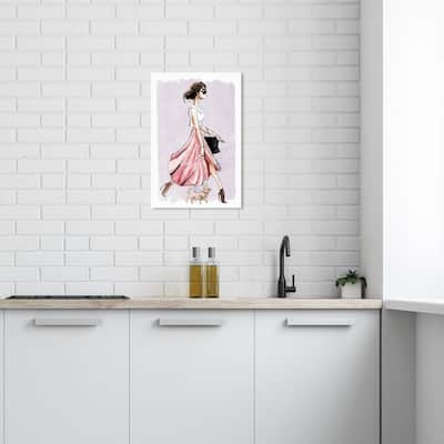 Wynwood Studio Canvas Fashion and Glam Dog Walk Couture Lavander Pink and Modern & Contemporary Wall Art Canvas Print