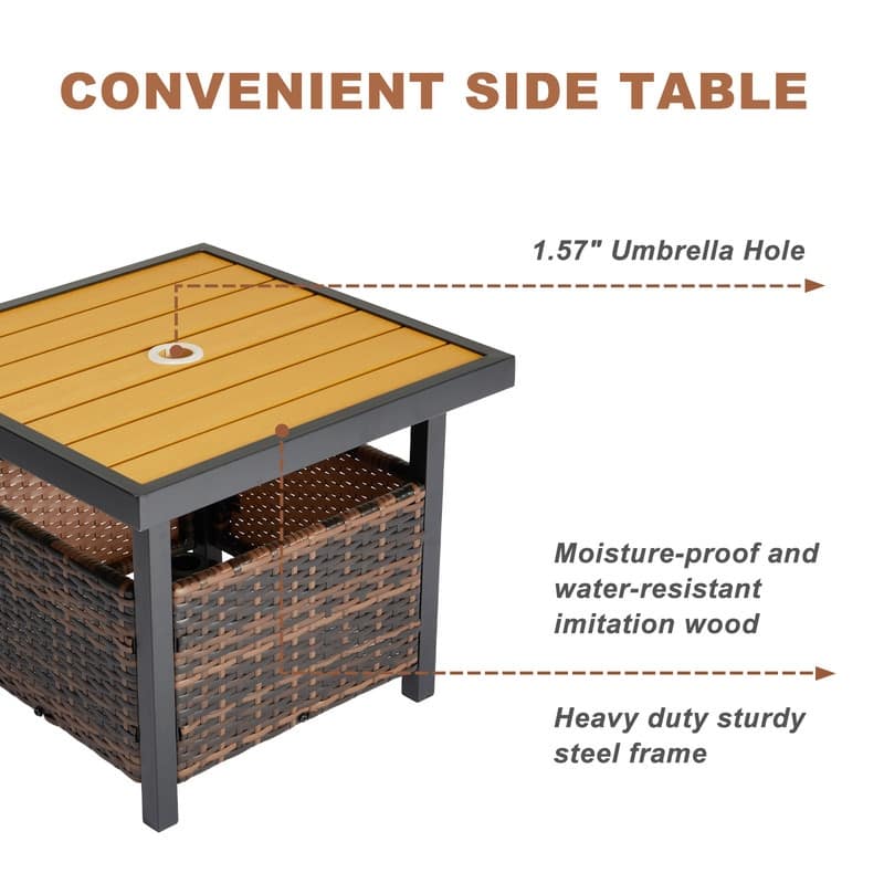 Outdoor Wicker Side Table