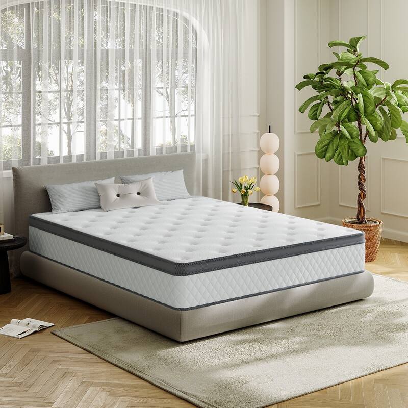 SweDrea 12 in. Plush Hybrid Memory Foam Mattress with CertiPUR-US and Oeko-TEX , Featuring Bamboo Charcoal Absorption.