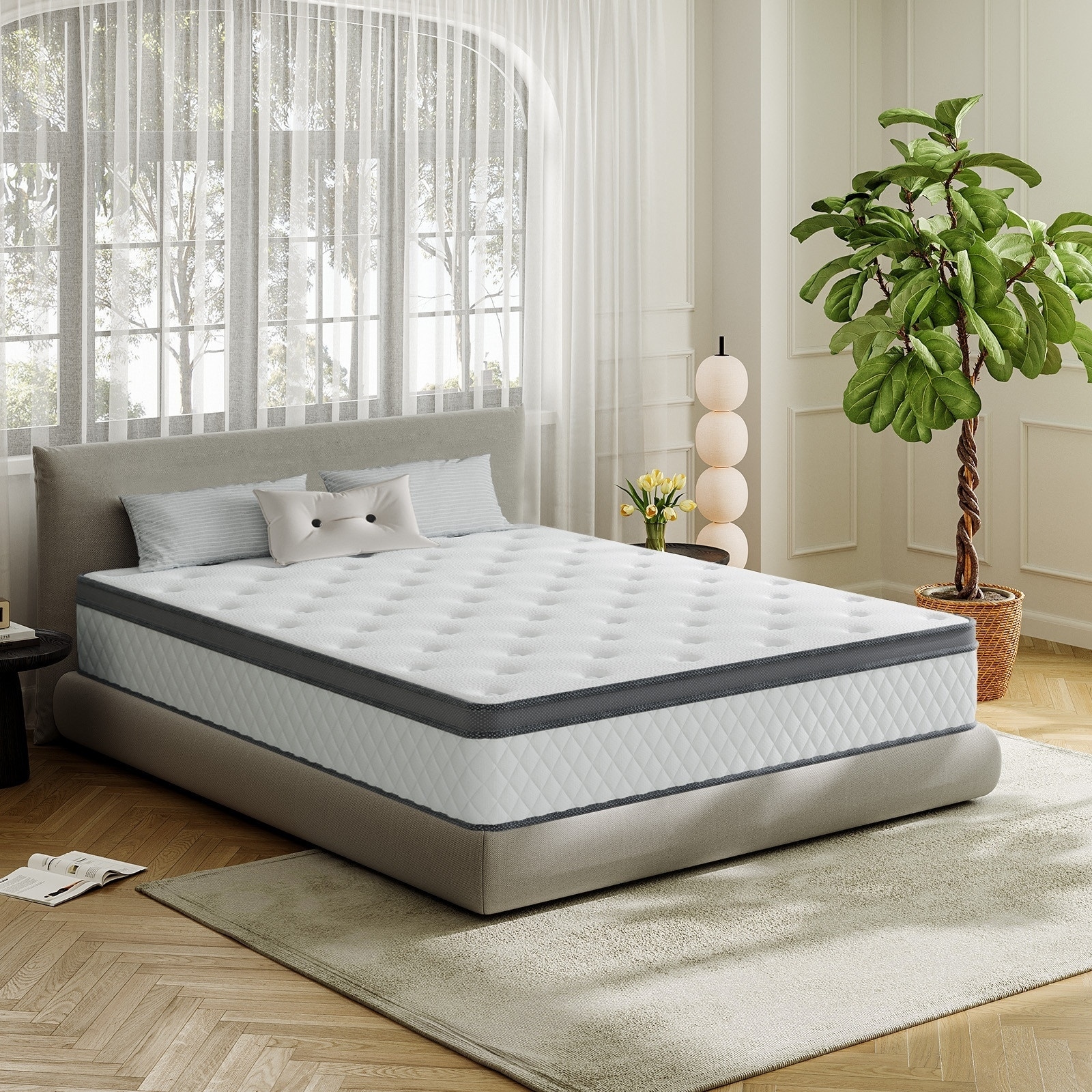 SweDrea 12 in. Plush Hybrid Memory Foam Mattress with