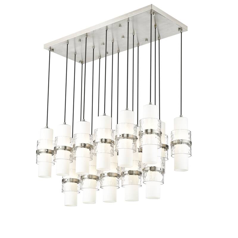 Cayden 17 Light Linear Chandelier in Brushed Nickel - Brushed Nickel