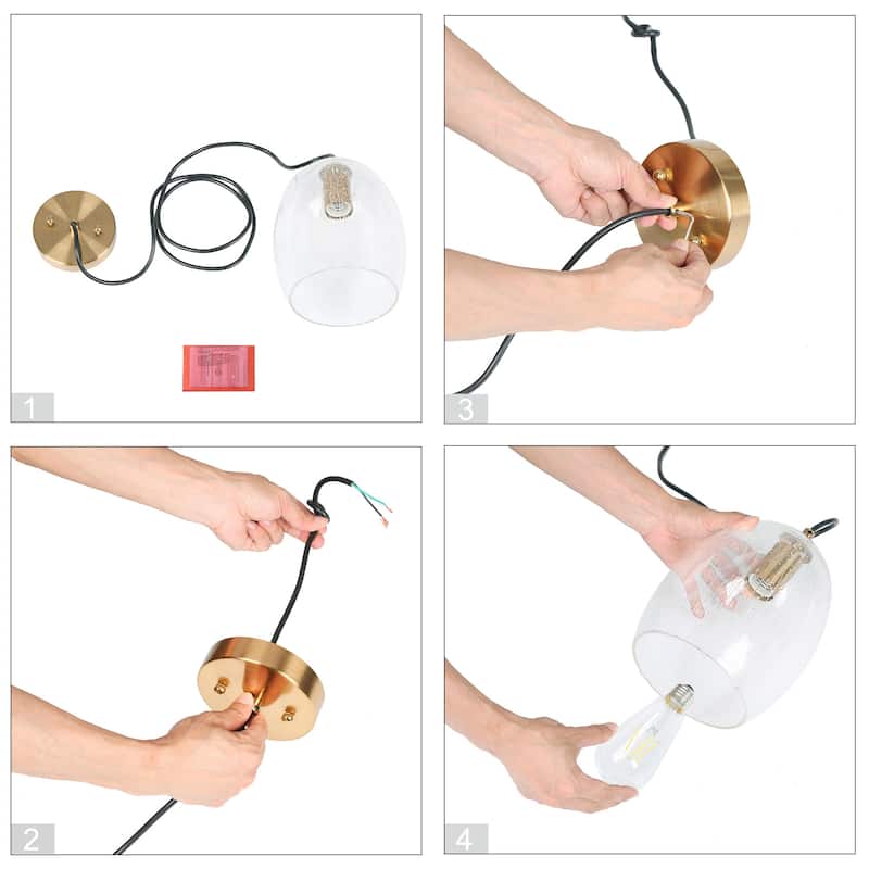 Modern Raindrop Seeded Glass Mini Pendant Lights DIY High-end Pendant Ceiling Lighs - Clear