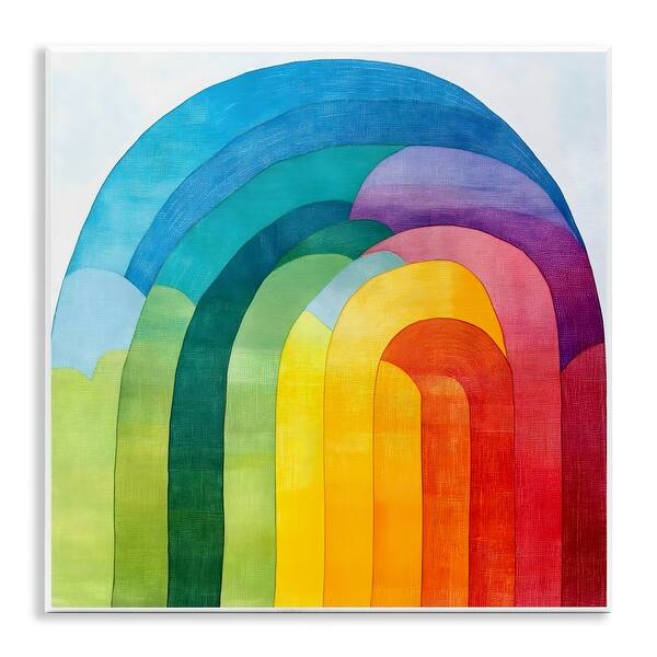 Stupell Vibrant Rainbow Arch Abstraction Wall Plaque Design By Creative ...