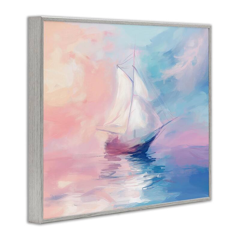 Stupell Soft Pastel Sea Vessel Framed Giclee Art Design By Arlington Prints