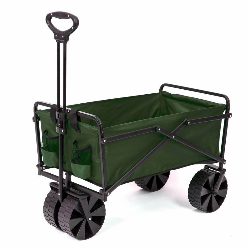 Seina 150lb Capacity Collapsible Steel Frame Outdoor Utility Wagon Cart, Gray - 15.84