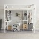 preview thumbnail 10 of 14, Twin Size Metal Loft Bed with Desk and Storage Shelves, Full-length Guardrails