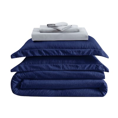 Truly Calm Antimicrobial Seersucker 7 Piece Bed in a Bag