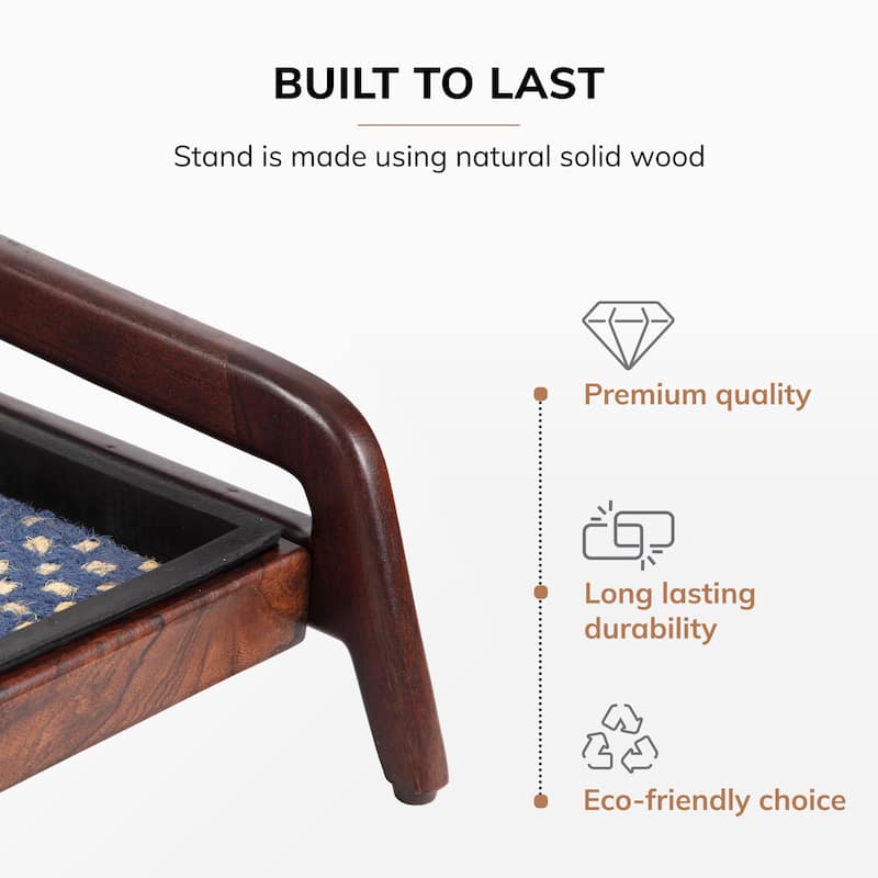 Jani Single-Tier Brown Stand 3-Pair Rubber Boot Tray