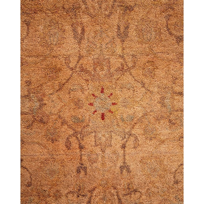 Overton Hand Knotted Wool Vintage Inspired Modern Contemporary Overdyed Ivory Area Rug - 8' 1" x 10' 6"