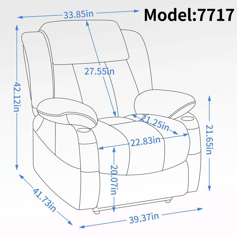 Dual Motor Infinite Position Up to 350 LBS Leatherair Power Lift Recliner Chair