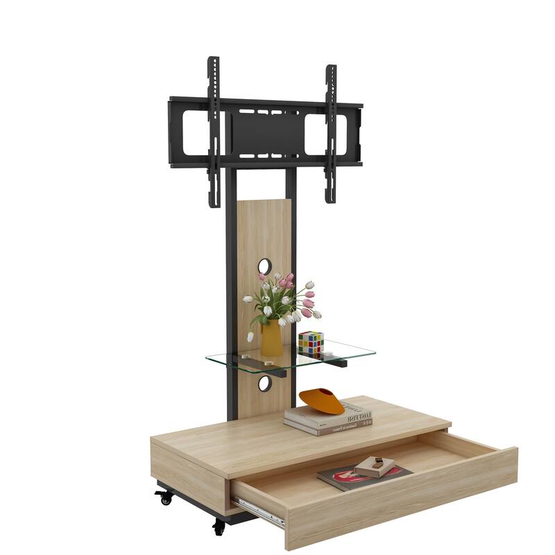 Mobile TV Cart for 32-75 inches,Floor Stand with Mount on Lockable Wheels