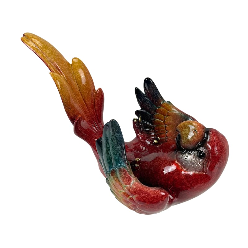 Vibrant Parrot Wine Bottle Holder Tropical Decor For Home 6.25 - 6.25 X 9.25 X 5.5 inches