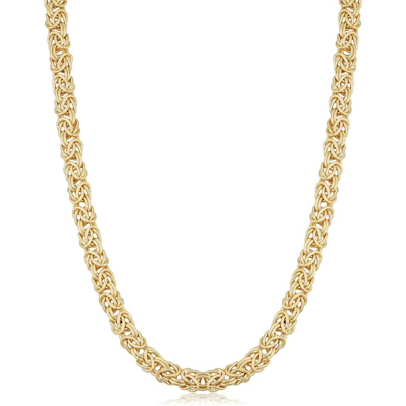 14k Yellow Gold Filled 6 mm Byzantine Link Chain Necklace (18 or 20 inches)