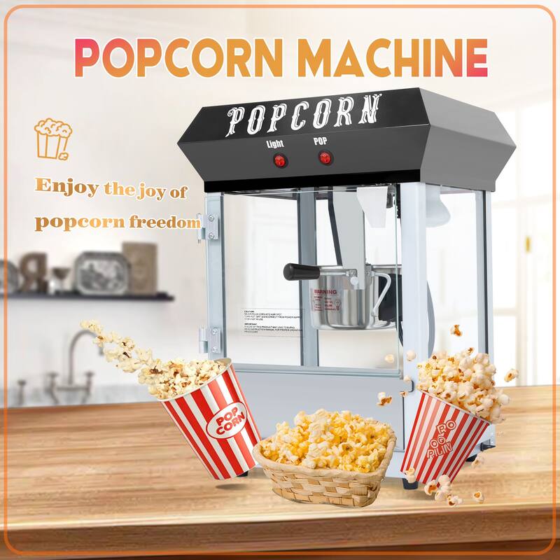 Bar Style Popcorn Machine, 6-Ounce Popcorn Maker Popper