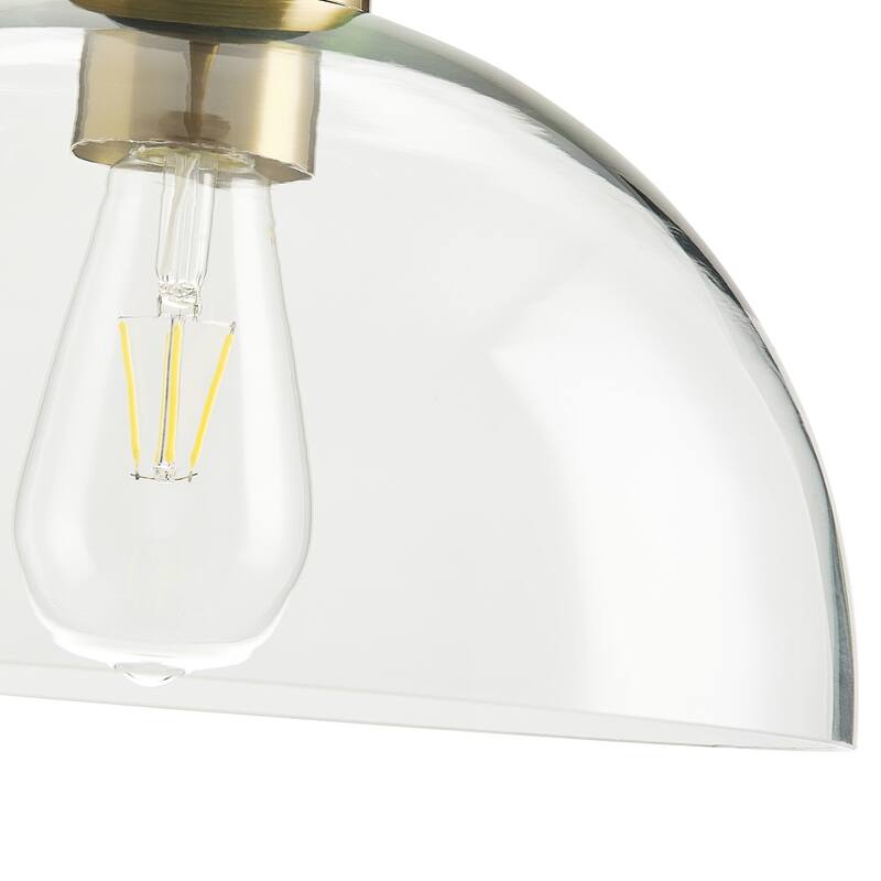 Industrial Matte Black Glass Shade Pendant Light with Brass Finish