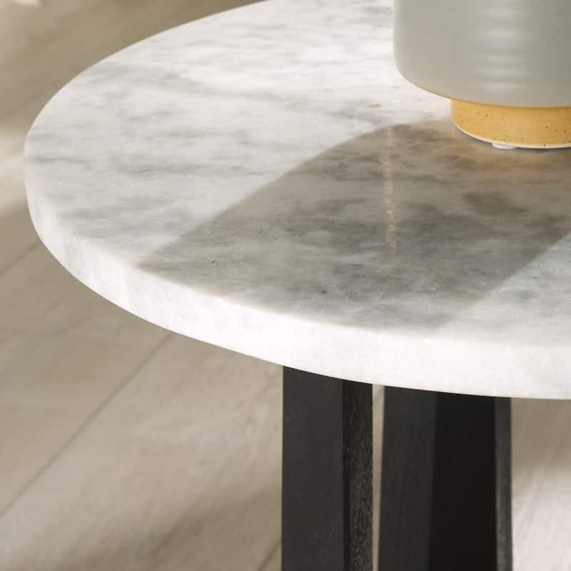 SAFAVIEH Couture Trenton Marble Top Accent Tabl - 20"W x 20"D x 20"H
