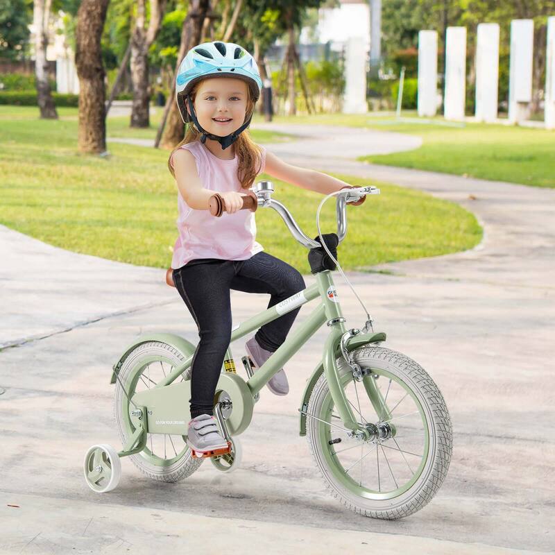 Costway 14" Kids Bike with Adjustable Saddle Handlebar Removable