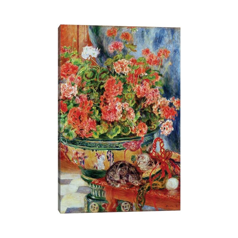 iCanvas "Geraniums and Cats, 1881" by Pierre-Auguste Renoir Canvas Print