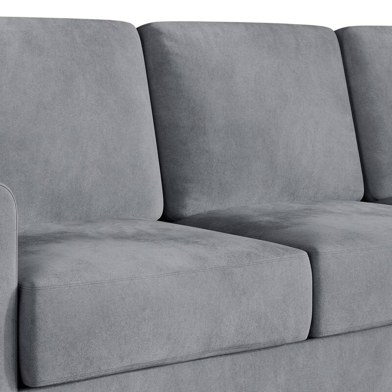Clayfell Goliad Velvet Arm Sofa with Pocket Spring, Soft Cushions, Clean Lines Design