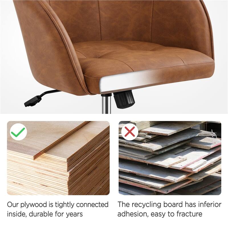 Yaheetech Desk Chair for Home Office, Height Adjustable 360°Swivel Computer Chair