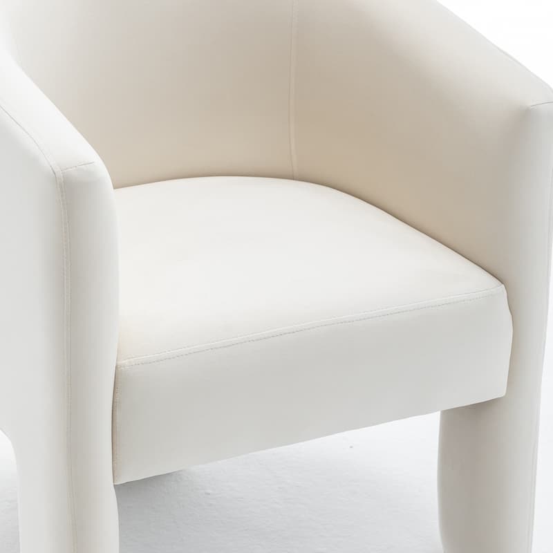 SEYNAR Modern Velvet Accent Chair, Upholstered Barrel Chair with Unique Solid Base for Living Room Soft Club Chair