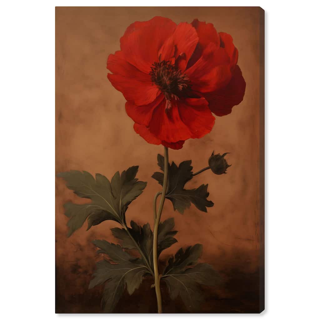 Flourish in Red II Canvas by Art Remedy, Gallery Wrapped
