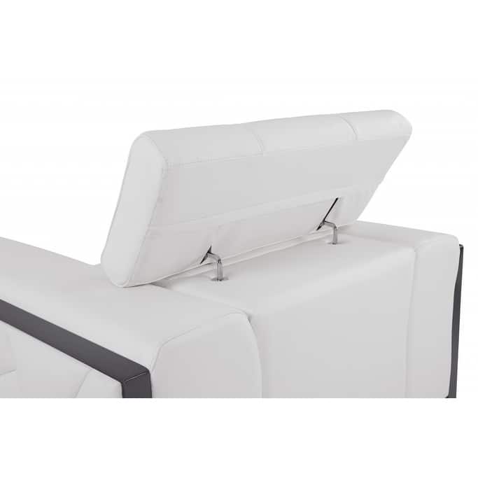 HomeRoots 75" White And Black Italian Leather Loveseat