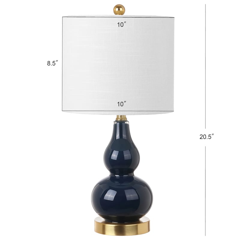 Anya 20.5" Mini Glass LED Table Lamp, Gray by JONATHAN Y
