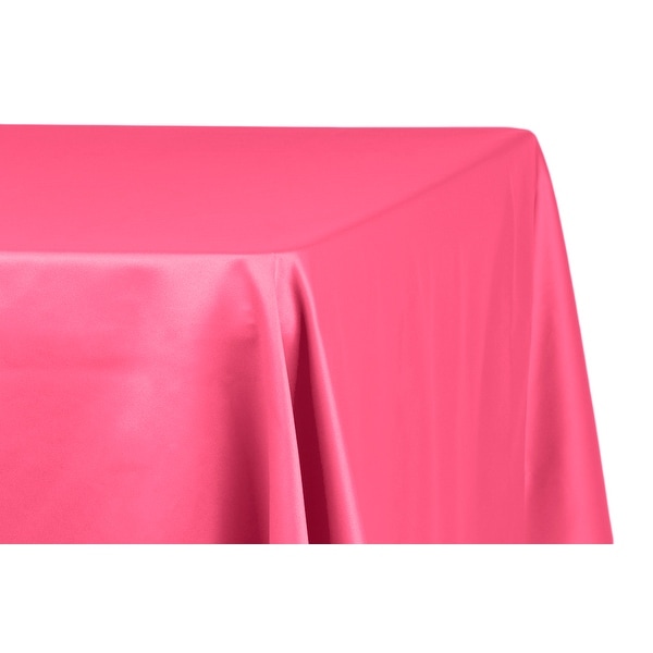 Lamour Satin 90"x132" Rectangular Oblong Tablecloth - Fuchsia