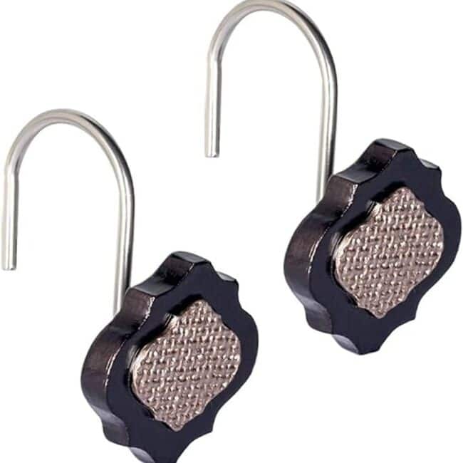 Creative Scents Dahlia Brown Shower Curtain Hooks - Set of 12
