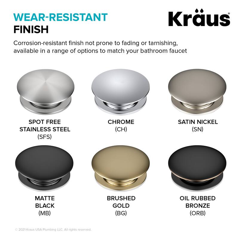 KRAUS Pop-Up Drain for Vessel Bathroom sink
