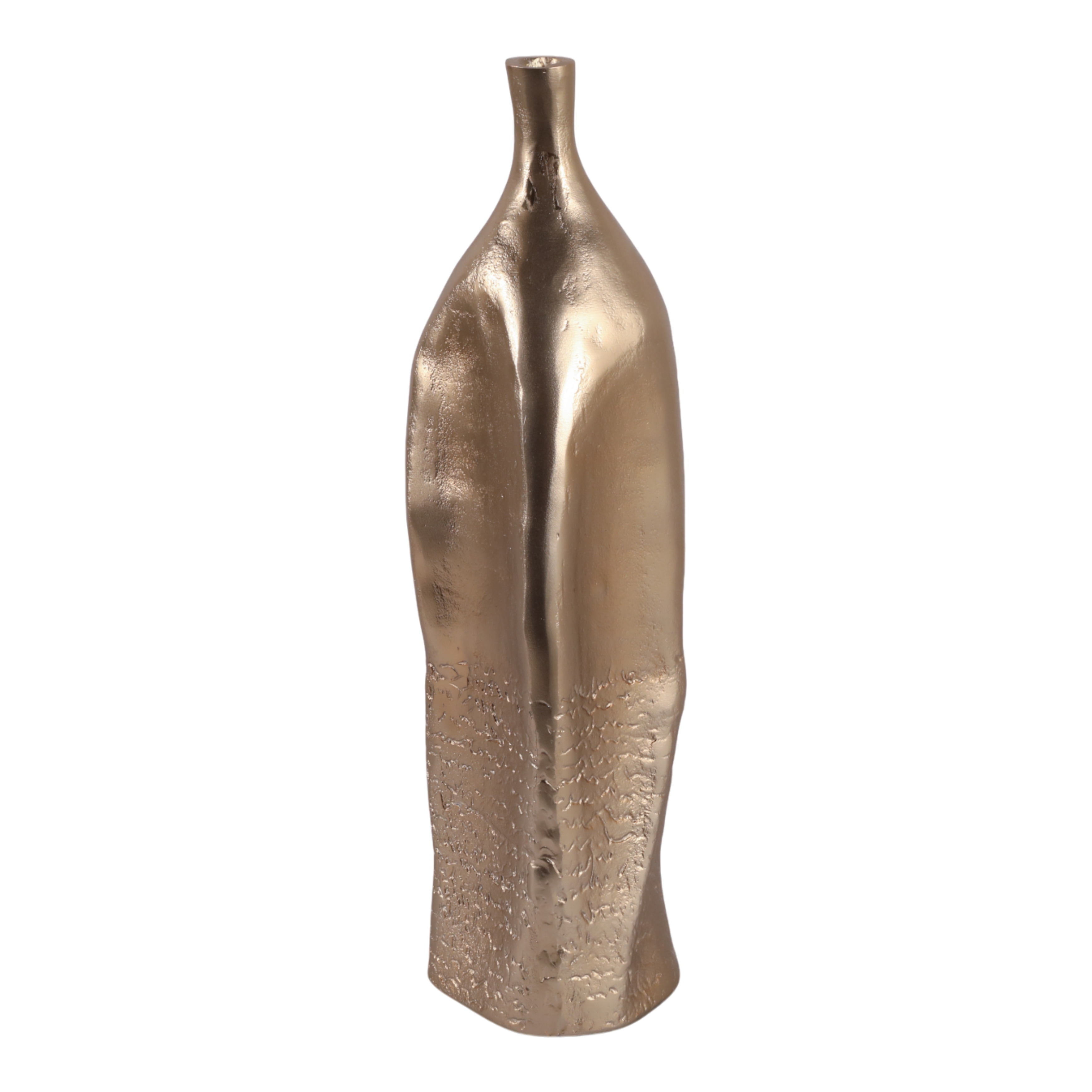 Decorative Vase - Gold Metal Modern Small Textured, 20 in.