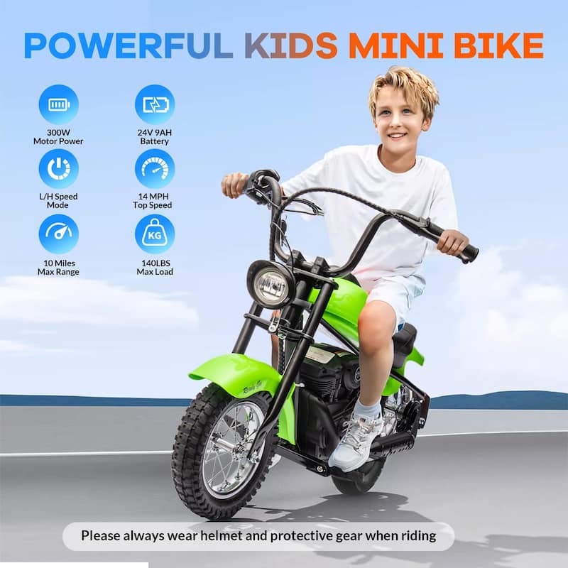 Electric Motorcycle for Kids, with Led Lights