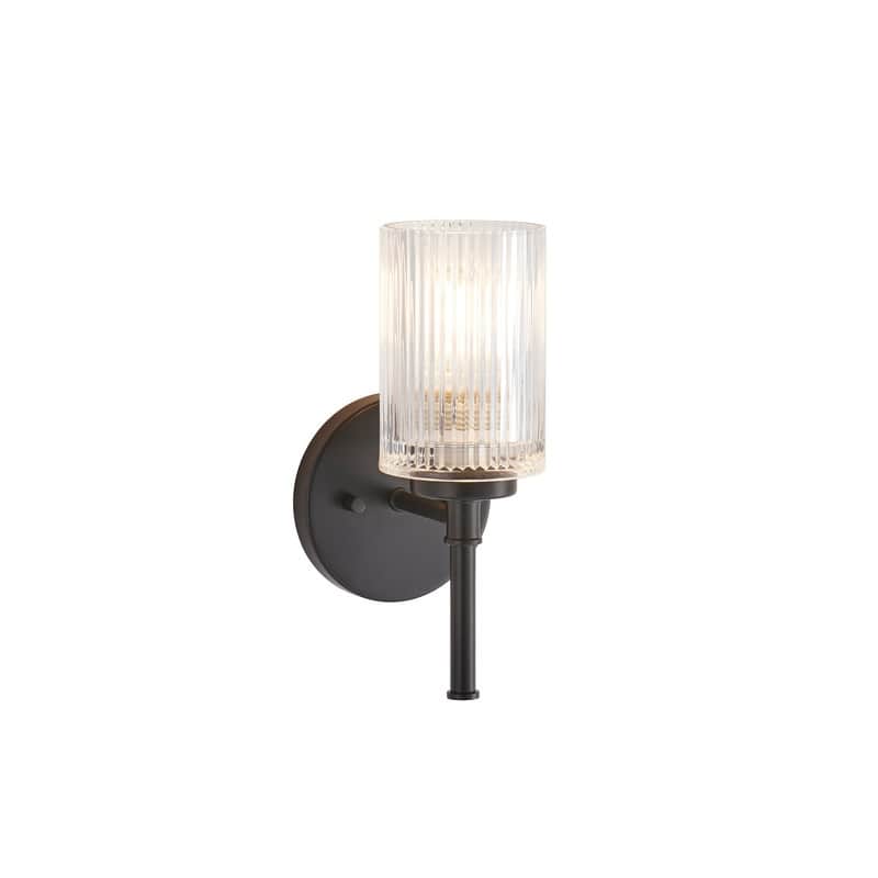 KAWOTI 1- Light Ribbed Glass Wall Sconce (W5" * H11.5" * D6")