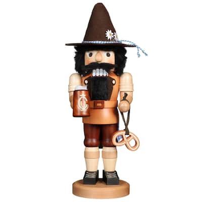 17" Black Brown Christian Ulbricht Barbarian Natural Nutcracker Decor