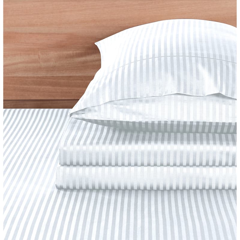 Kathy Ireland 500 Thread Count Damask Stripe Sheet Set with Optifit
