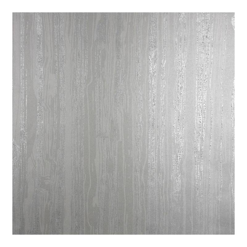 Brewster Nova Silver Faux Wood Wallpaper - 21 x 396 x 0.025
