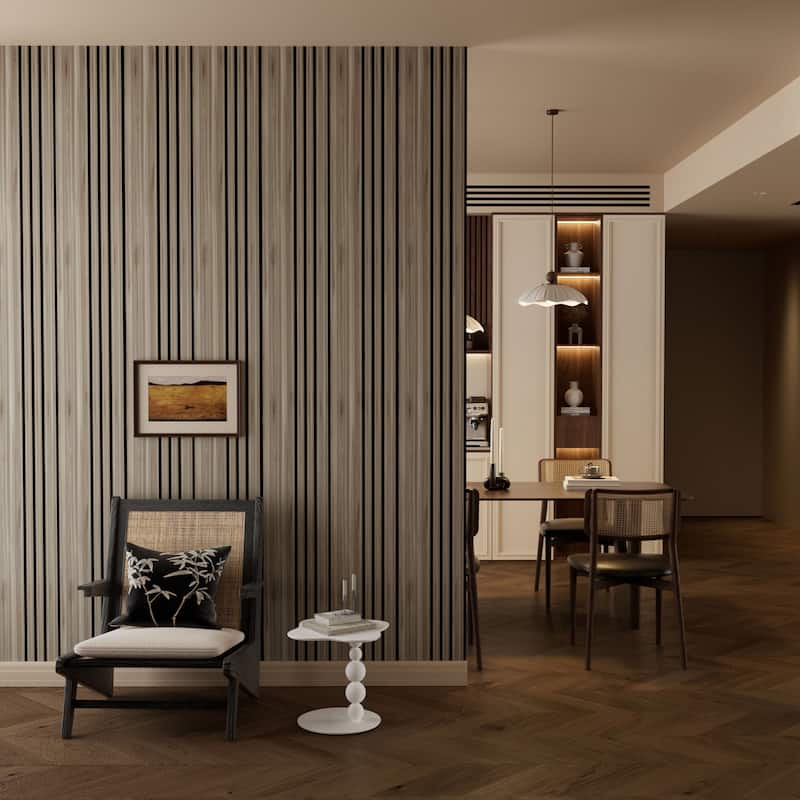 23.6" x 23.6" Wood Slat Acoustic Wall Panels for Ceiling and Wall Decor, 8-Pack (31 sq ft)