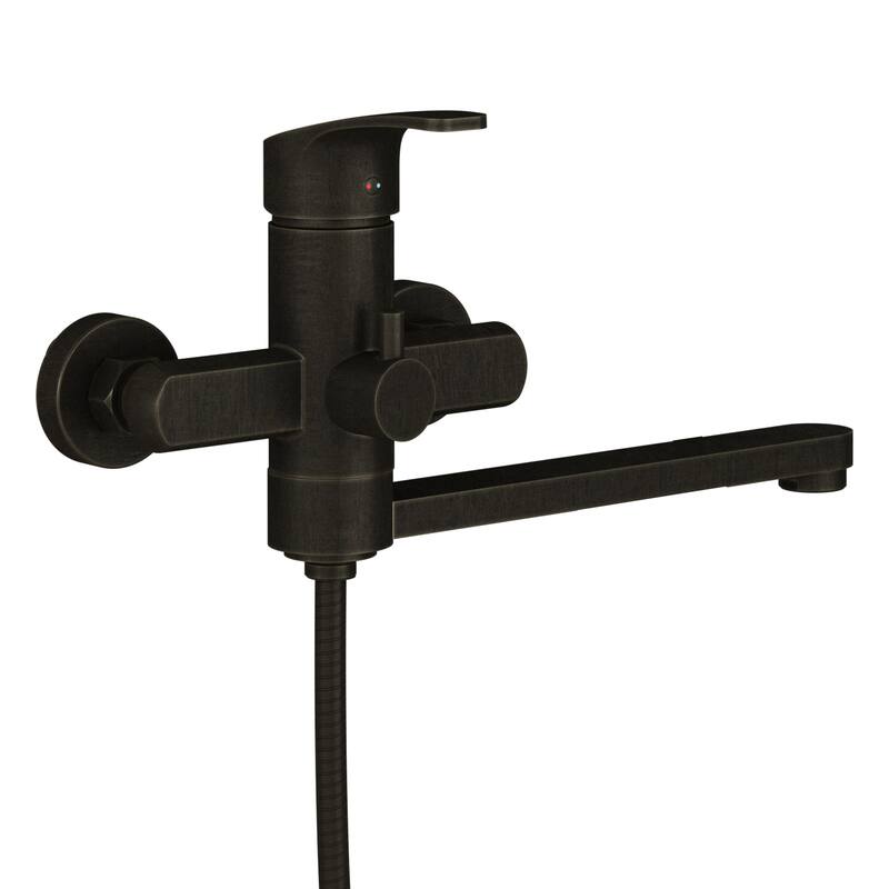 Niagara Highflow Wall Mounted Tub Filler with Pivoting Arm Spout and Handshower Oil Rubbed Bronze