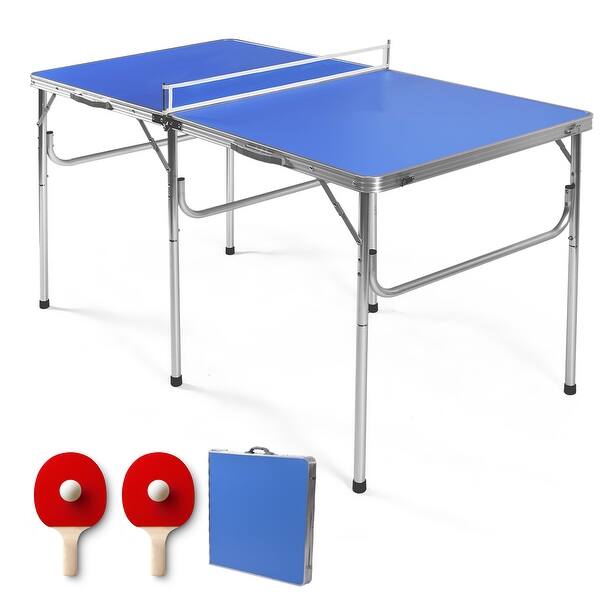 Shop Costway 60 Portable Table Tennis Ping Pong Folding Table W