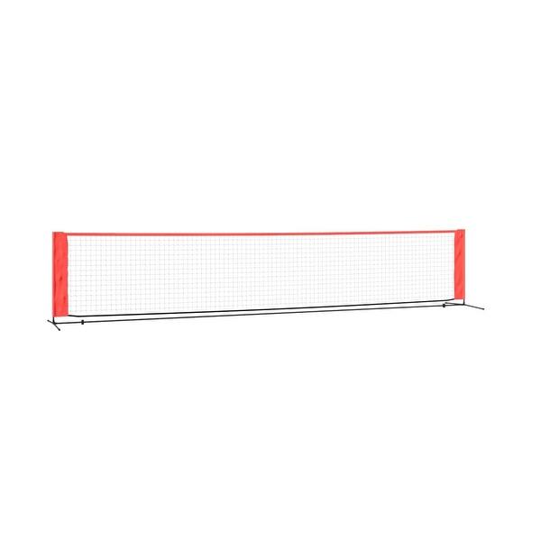 dimension image slide 4 of 6, vidaXL Portable Tennis Net Pickleball Volleyball Net Black and Red Polyester