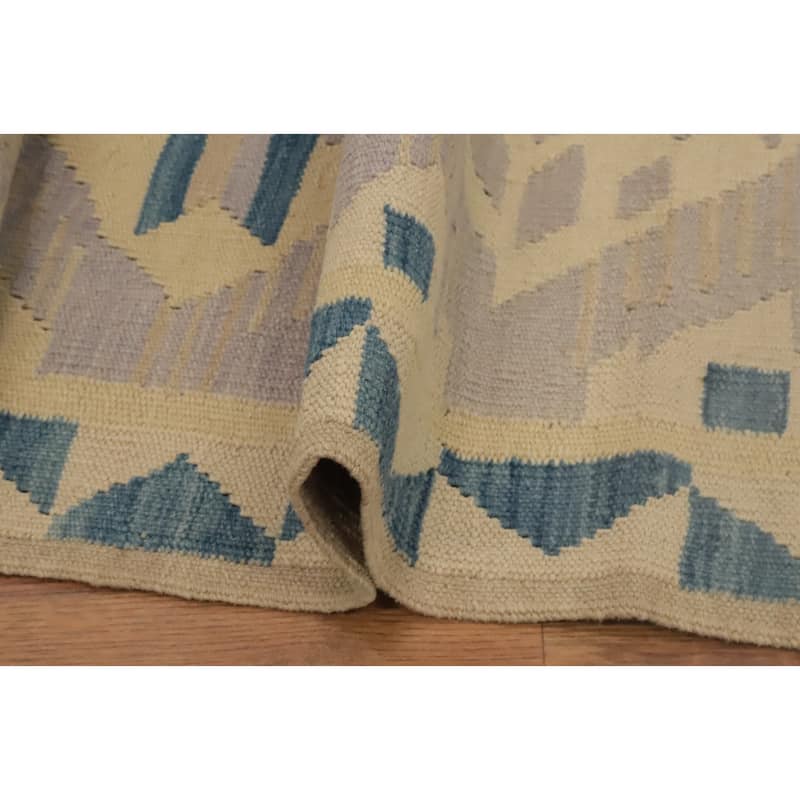 Hand Woven Oriental 100% Wool Carpet Southwestern Tribal Purples Kilim Area Rug - 4' 0'' X 2' 0''