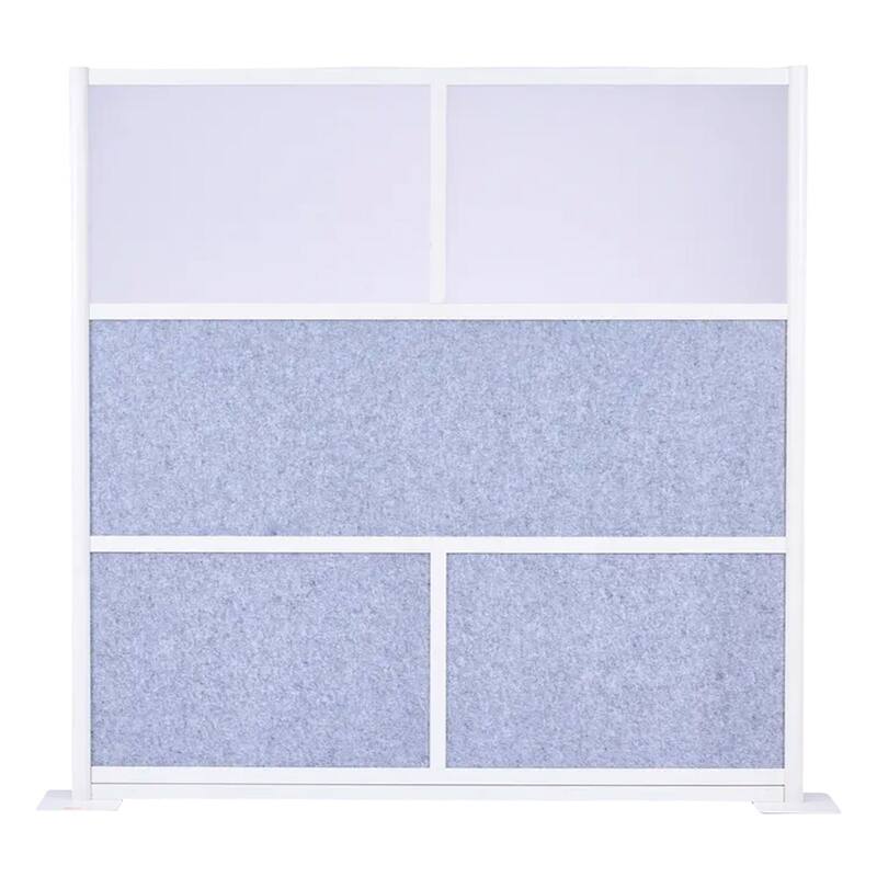 Office Divider Privacy Panel 70"x70" with Frosted Windows - 70 x 11.8 x 70 in