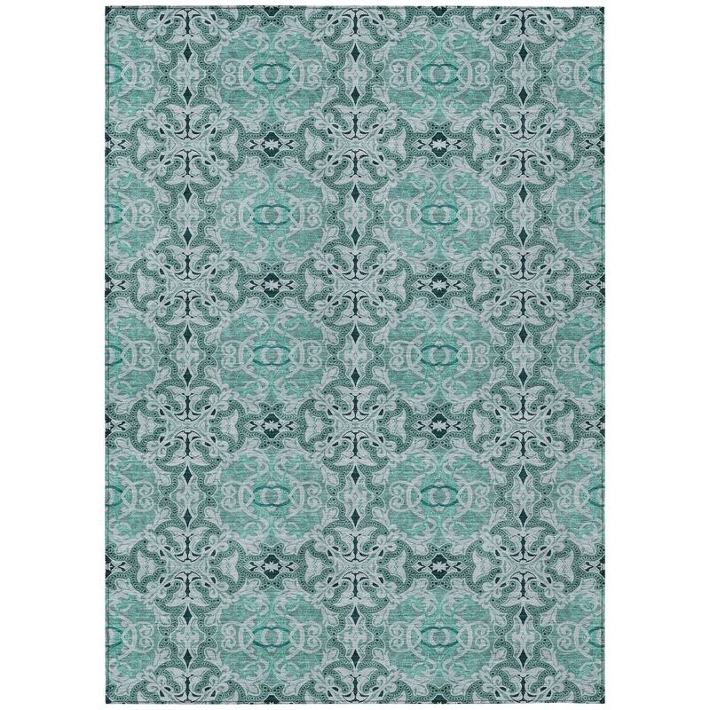 Machine Washable Indoor/ Outdoor Chantille Traditional Medallions Rug