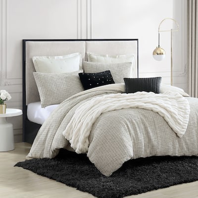 KARL LAGERFELD PARIS Metallic Tweed Duvet Set