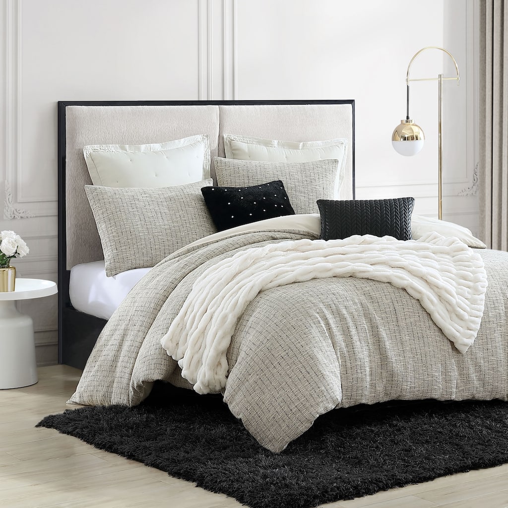 KARL LAGERFELD PARIS Metallic Tweed Duvet Set