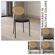 preview thumbnail 43 of 92, Leisuremod Euston Modern Velvet/Leather Dining Chair - Minimalist Wicker Back Accent Chair for Home Living Room & Kitchen